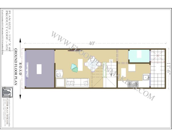 11'6"x40 Ground Floor Plan