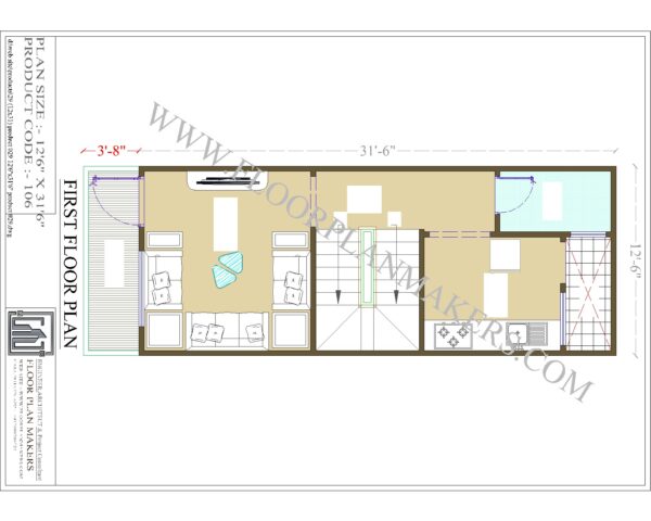 12'6"x31'6" First Floor Plan