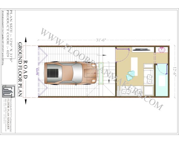 12'6"x31'6" Ground Floor Plan