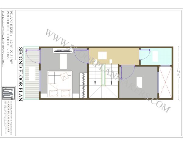 12'6"x31'6" Second Floor Plan