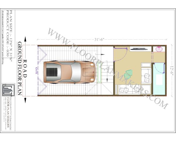 12'6"x31'6" Ground Floor Plan