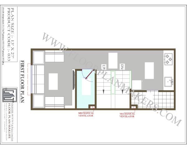 13x27 First Floor Plan