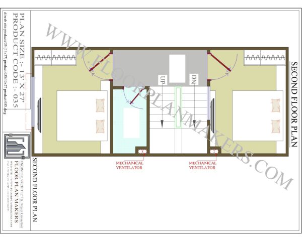 13x27 Second Floor Plan