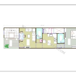 14'3"x52'6" First Floor Plan