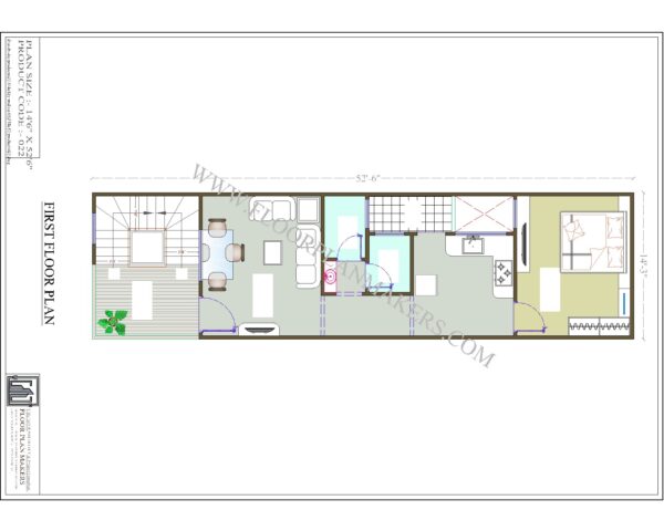 14x52 First Floor Plan