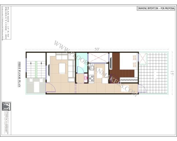 15x50 First Floor Plan