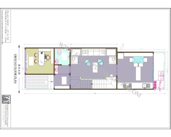 15x50 Ground Floor Plan