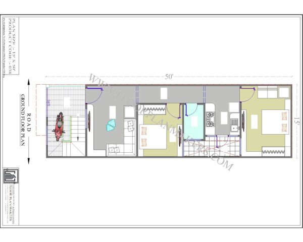15x50 Ground Floor Plan