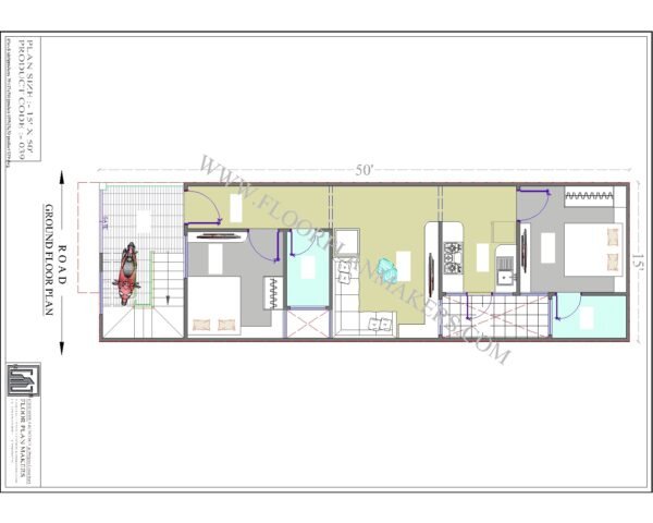 15x50 Ground Floor Plan