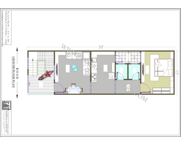 15x50 Ground Floor Plan