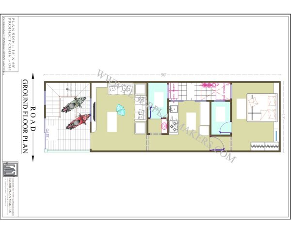 15x50 Ground Floor Plan