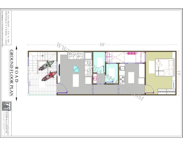 15x50 Ground Floor Plan