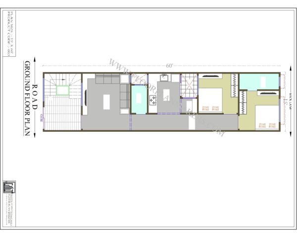 15x60 Ground Floor Plan