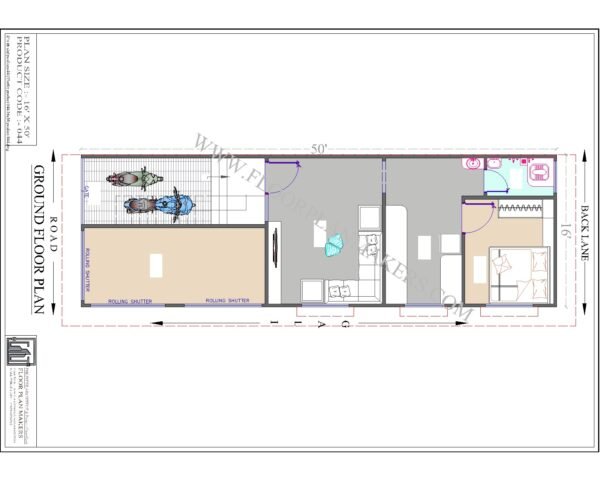 16x50 Ground Floor Plan