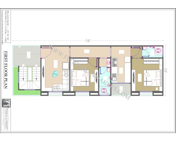 16x50 First Floor Plan