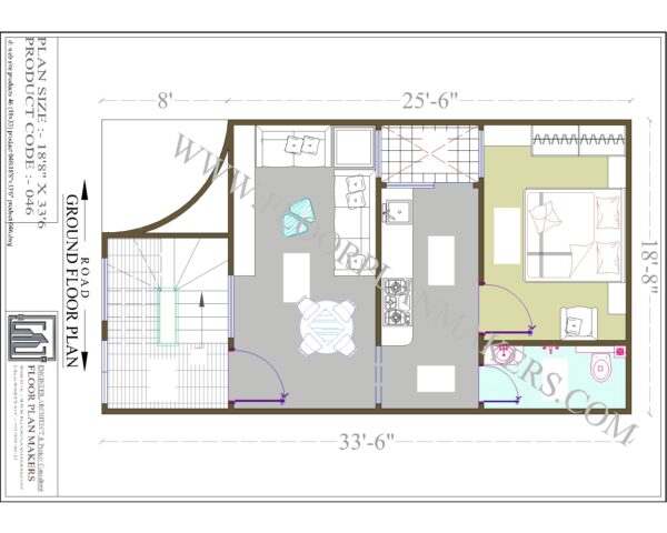 18'8"x33'6" Ground Floor Plan
