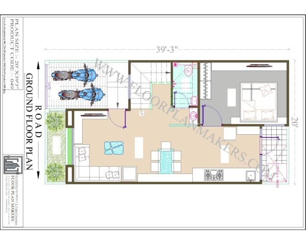 20x39 Ground Floor Plan