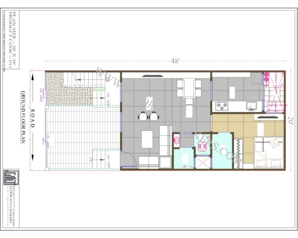 20x40 Ground Floor Plan