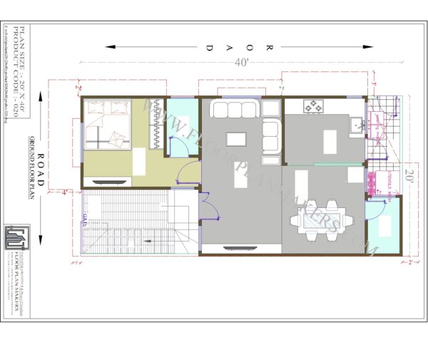 20x40 Ground Floor Plan