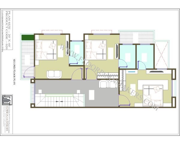 20x40 Second Floor Plan