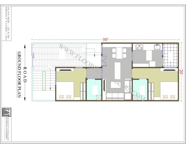 20x50 Ground Floor Plan