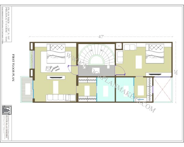 20x50 First Floor Plan