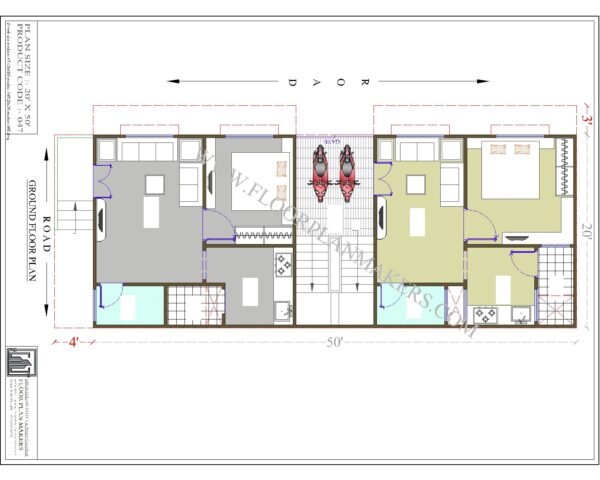 20x50 Ground Floor Plan