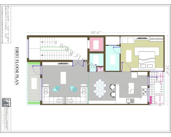 24'6"x48'6" First Floor Plan