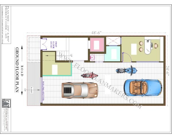 24'6"x48'6" Ground Floor Plan