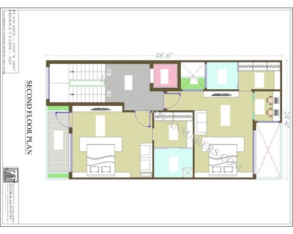 24'6"x48'6" Second Floor Plan