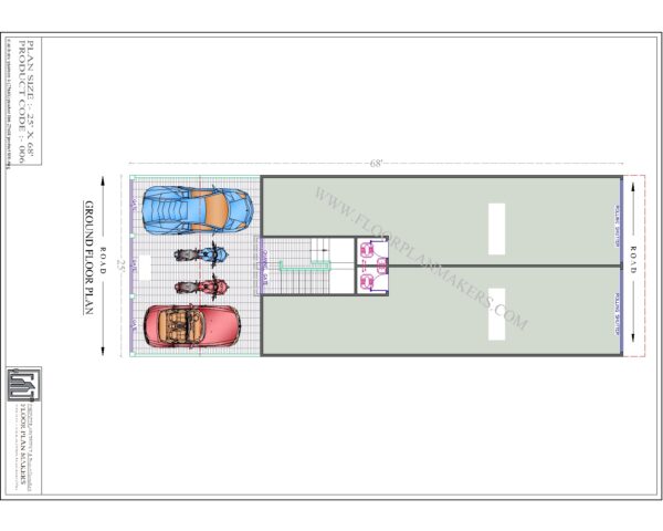 25x68 Ground Floor Plan