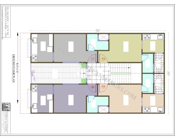 30x50 Ground Floor Plan