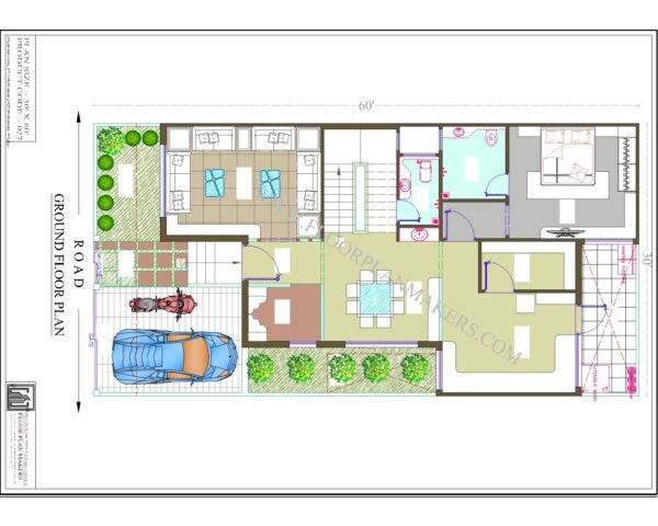 30x60 Ground Floor Plan