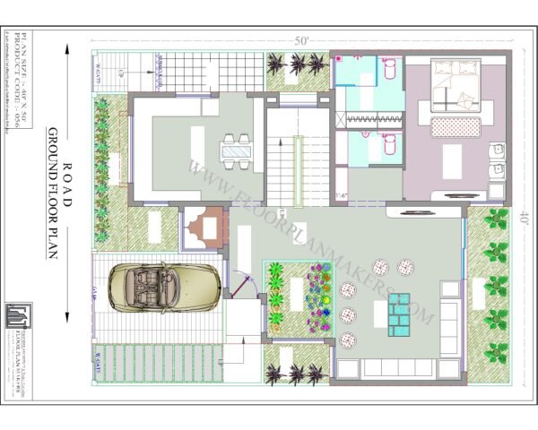 40x50 Ground Floor Plan