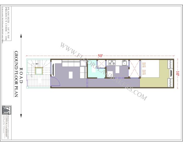 10x50 Ground Floor Plan