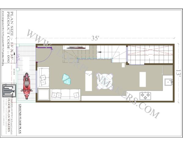 13x35 Ground Floor Plan