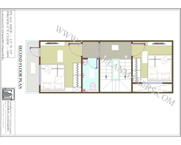 13x35 Second Floor Plan