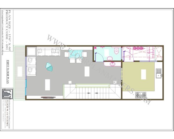 15'6"x40 First Floor Plan