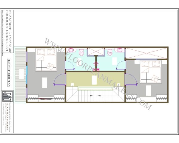15'6"x40 Second Floor Plan