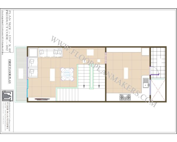 15x40 First Floor Plan