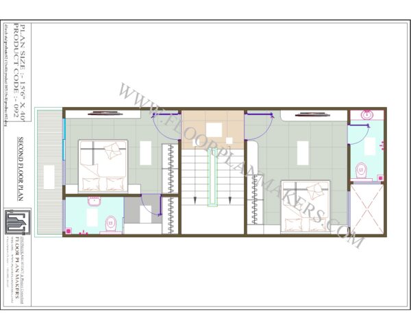 15x40 Second Floor Plan