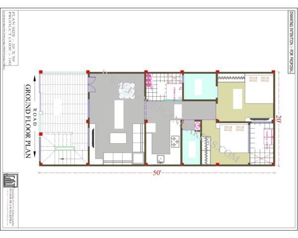 20x50 Ground Floor Plan