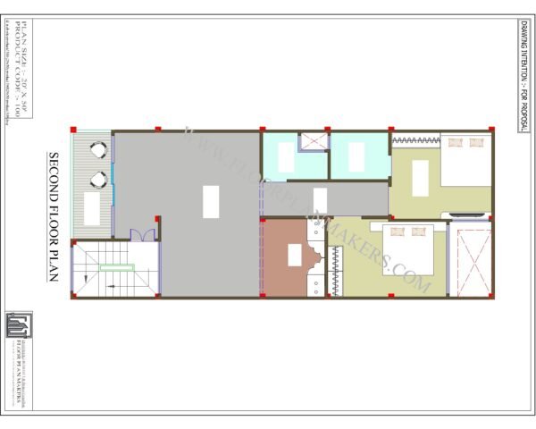 20x50 Second Floor Plan