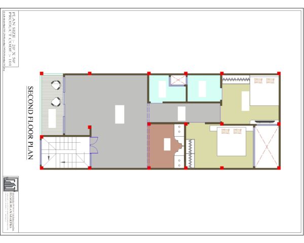 20x50 Second Floor Plan