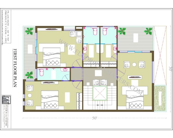 30x50 First Floor Plan