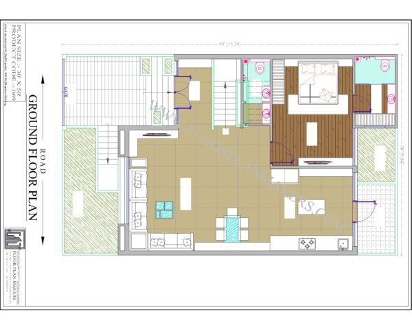 30x50 Ground Floor Plan