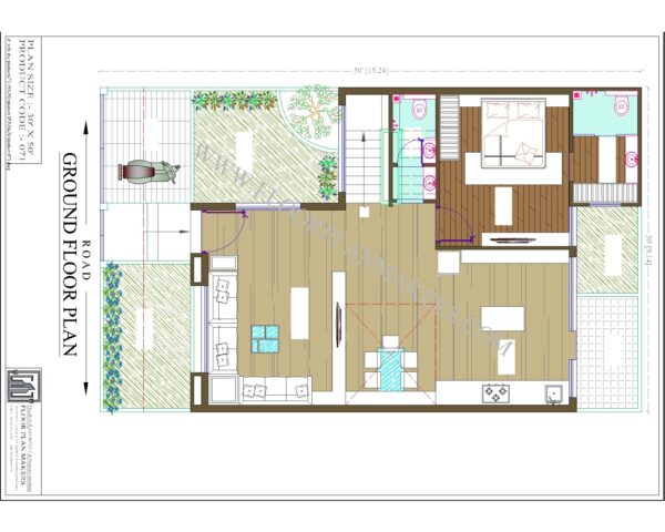 30x50 Ground Floor Plan