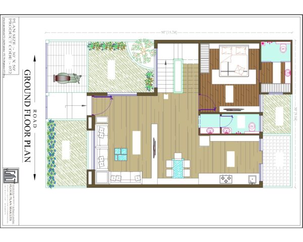 30x50 Ground Floor Plan