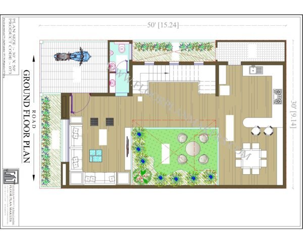 30x50 Ground Floor Plan