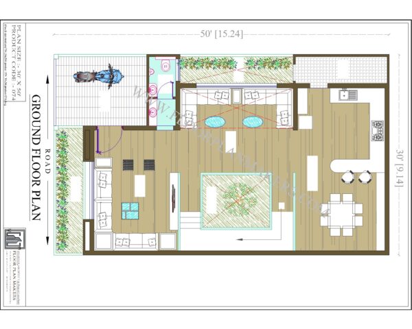 30x50 Ground Floor Plan